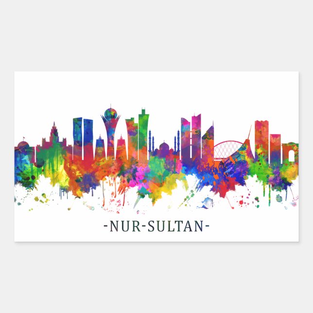 Nur-Sultan Kazakhstan Skyline Sticker (Front)