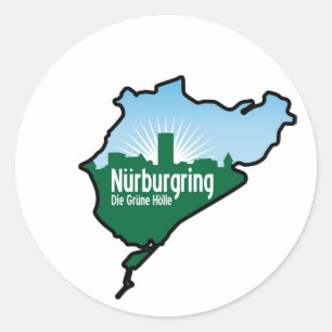 Nurburgring Nordschleife race track, Germany Classic Round Sticker
