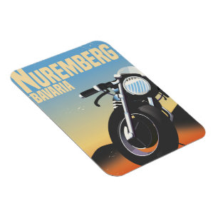 Nuremberg, Bavaria Motorcycle vintage travel poste Magnet