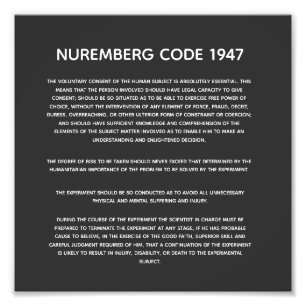 Nuremberg Code.  Acrylic Print