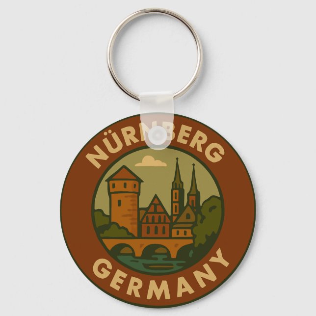 Nuremberg Germany City Art Keychain (Front)