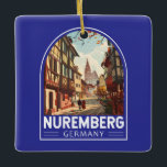Nuremberg Germany Travel Art Vintage Ceramic Ornament<br><div class="desc">Nuremberg retro vector travel design. Impressive,  exciting,  colourful,  mighty and tragic: Nuremberg has reflected German history since the Middle Ages.</div>