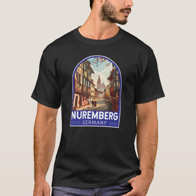 Nuremberg Germany Travel Art Vintage T-Shirt (Front)