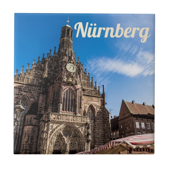Nuremberg Hauptmarkt Nürnberg Bavaria Germany Tile (Front)
