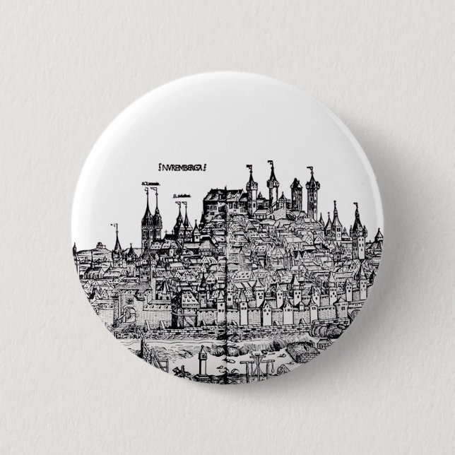 Nuremberg Medieval city in the Germany 2 Inch Round Button (Front)
