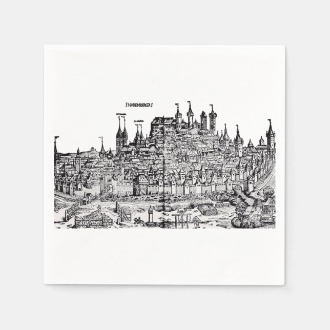 Nuremberg Medieval city in the Germany Napkin (Front)
