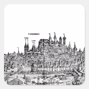 Nuremberg Medieval city in the Germany Square Sticker