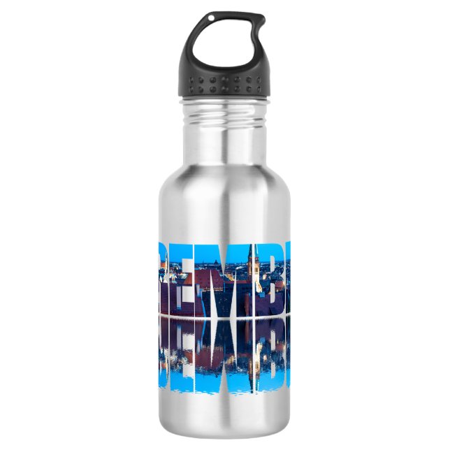 Nuremberg text composed of night old town view 532 ml water bottle (Front)