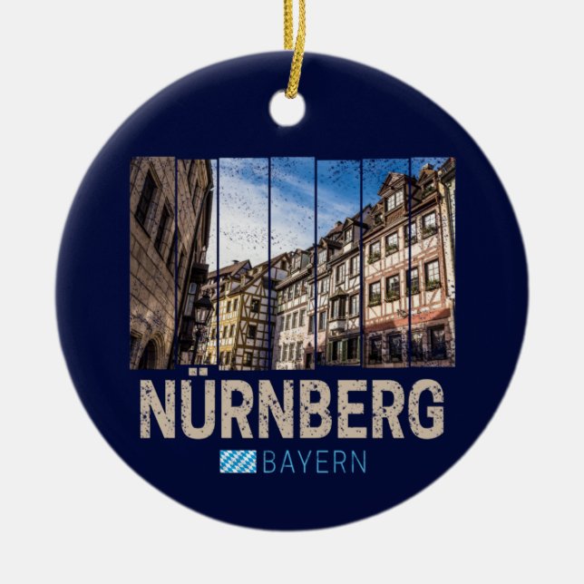 Nuremberg Vintage Bavaria Germany Souvenir Ceramic Ornament (Front)