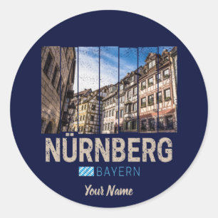 Nuremberg Vintage Bavaria Germany Souvenir Classic Round Sticker