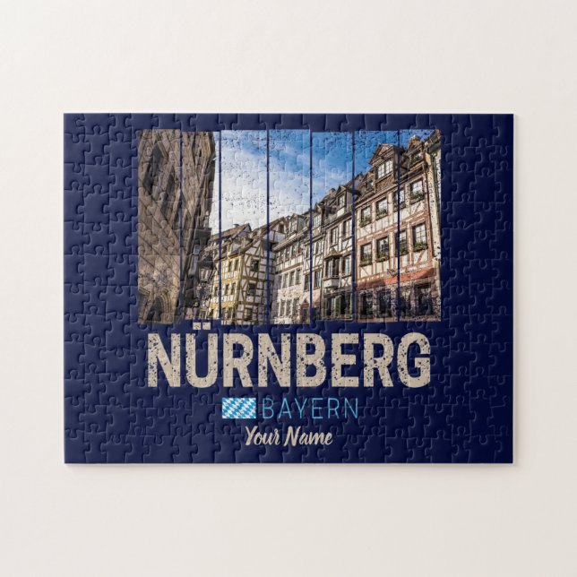 Nuremberg Vintage Bavaria Germany Souvenir Jigsaw Puzzle (Horizontal)