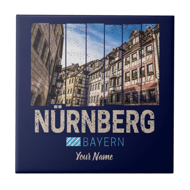 Nuremberg Vintage Bavaria Germany Souvenir Tile (Front)