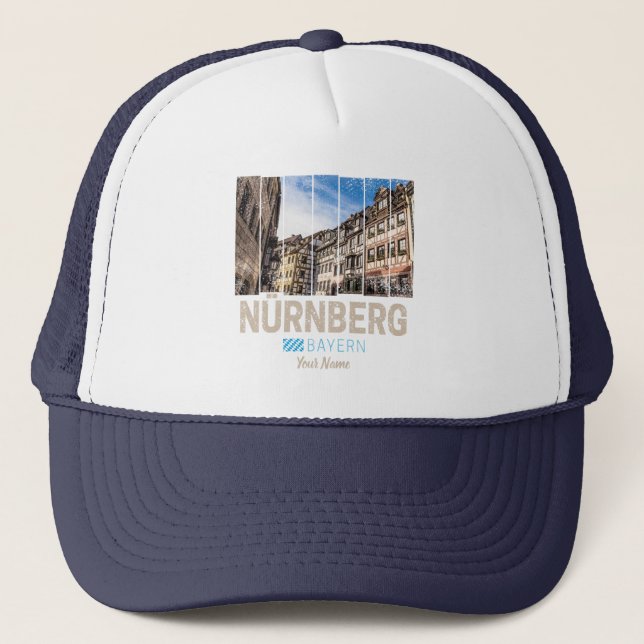 Nuremberg Vintage Bavaria Germany Souvenir Trucker Hat (Front)