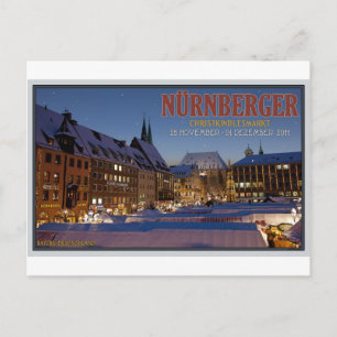 Nürnberg Christkindlesmarkt at Night Postcard