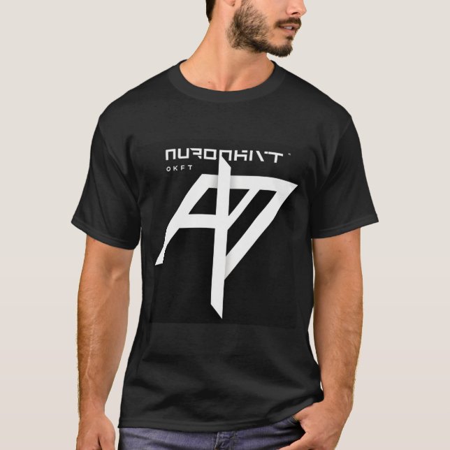 NURONKIT Black T-Shirt – Futuristic Edge with Bold (Front)