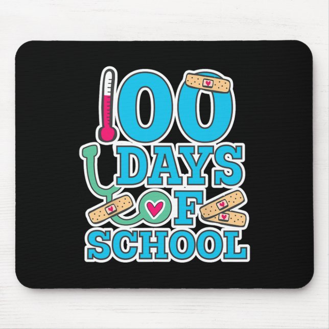 Nurse 100 Days Of School  Mouse Pad (Front)
