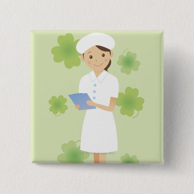 Nurse 2 Inch Square Button (Front)