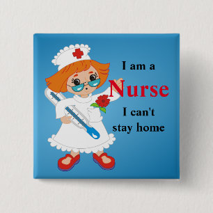 Nurse 2 Inch Square Button