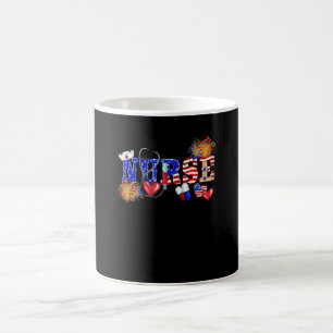 Nurse 4th July Stethoscope Nurse Life Women Us Fla Coffee Mug