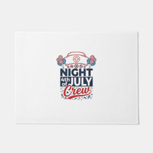 Nurse 4th of July Night Crew Patriotic Shirt Desig Doormat