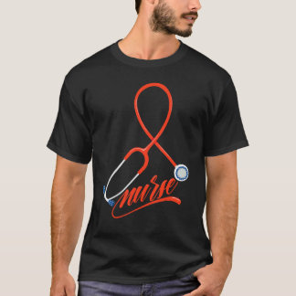 Nurse 4th Of July Patriotic Flag Groovy Style Retr T-Shirt