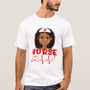 Nurse African American Afro Black Pride Melanin Qu T-Shirt