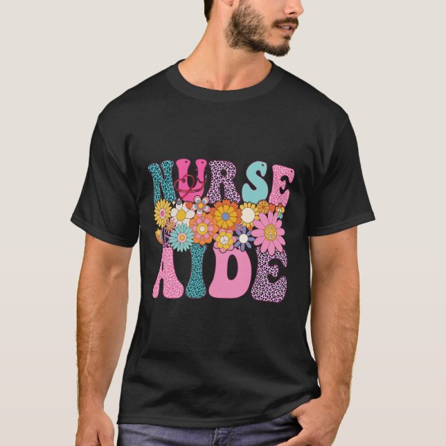 Nurse Aide Week Groovy Leopard Appreciation Day Fo T-Shirt (Front)
