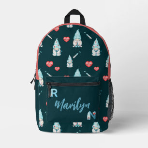 Nurse All Over Print Backpack With Gnomes Design