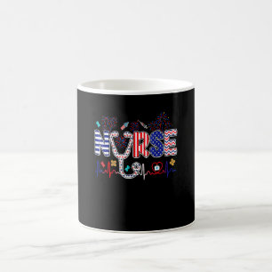 Nurse American Patriotic  4th Of July Nursing Usa  Coffee Mug