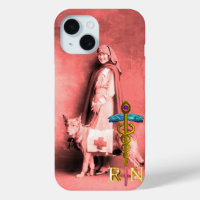 NURSE AND RESCUE DOG /Gold Caduceus RN Emblem