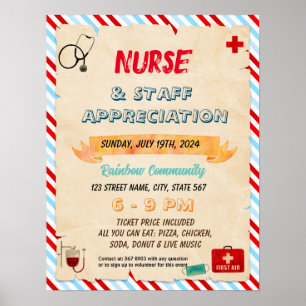 Nurse and staff school flyer poster