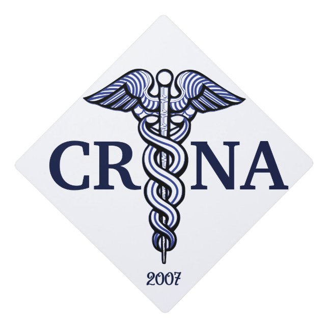 Nurse Anesthetist Caduceus Customize Year Graduation Cap Topper (Front)