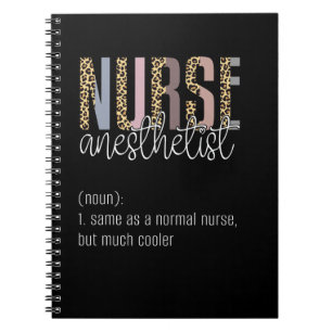 Nurse Anesthetist Funny Definition Cool Leopard Pr Notebook
