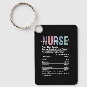 Nurse Anesthetist Nutrition Fact Funny Nursing Pro Keychain