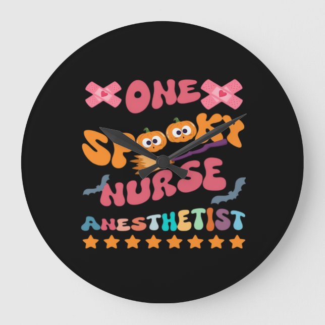 Nurse Anesthetist - One Spooky Nurse Anesthetist - Large Clock (Front)