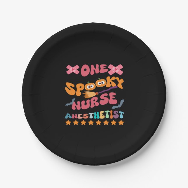 Nurse Anesthetist - One Spooky Nurse Anesthetist - Paper Plate (Front)