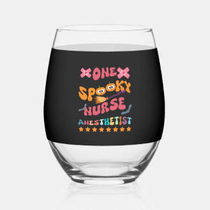 Nurse Anesthetist - One Spooky Nurse Anesthetist - Stemless Wine Glass