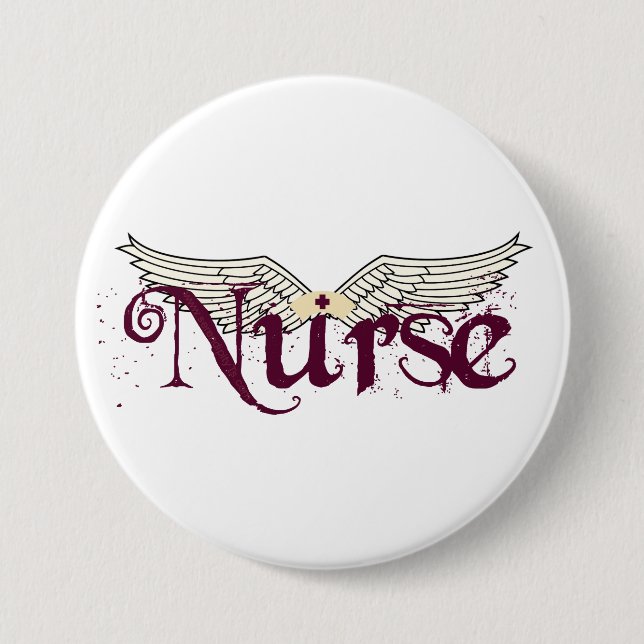 Nurse Angel 3 Inch Round Button (Front)