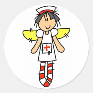 Nurse Angel Classic Round Sticker