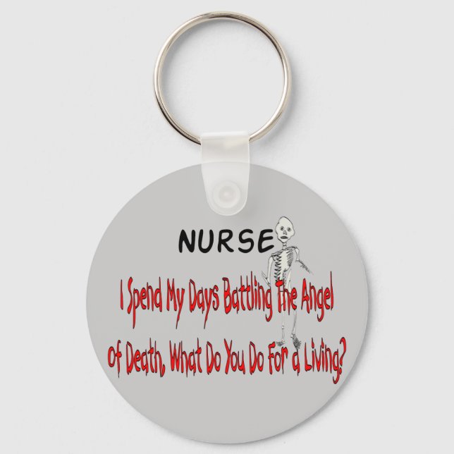 Nurse "Angel of Death"---Funny Gifts Keychain (Front)