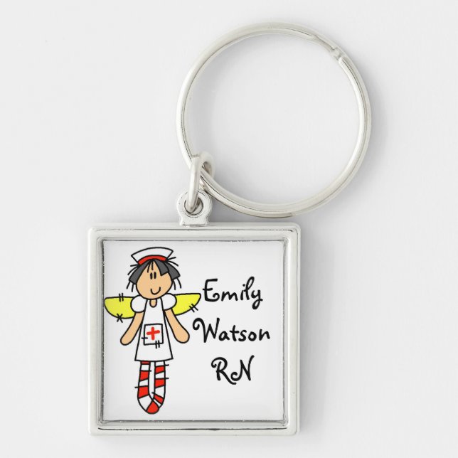 Nurse Angel Personalized Keychain (Front)