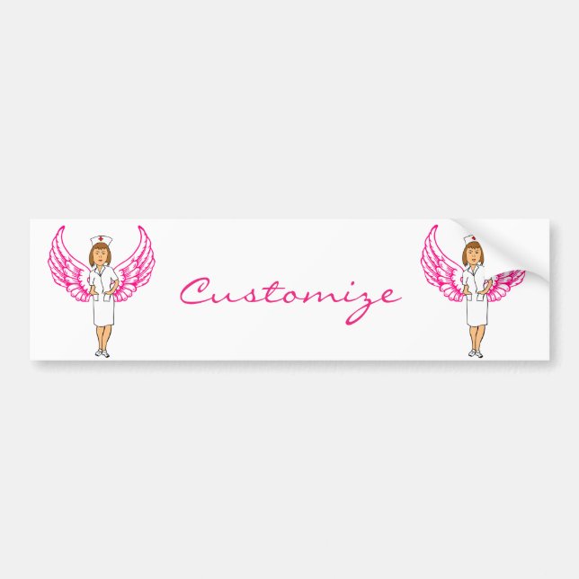 Nurse Angel Wings Thunder_Cove Bumper Sticker (Front)