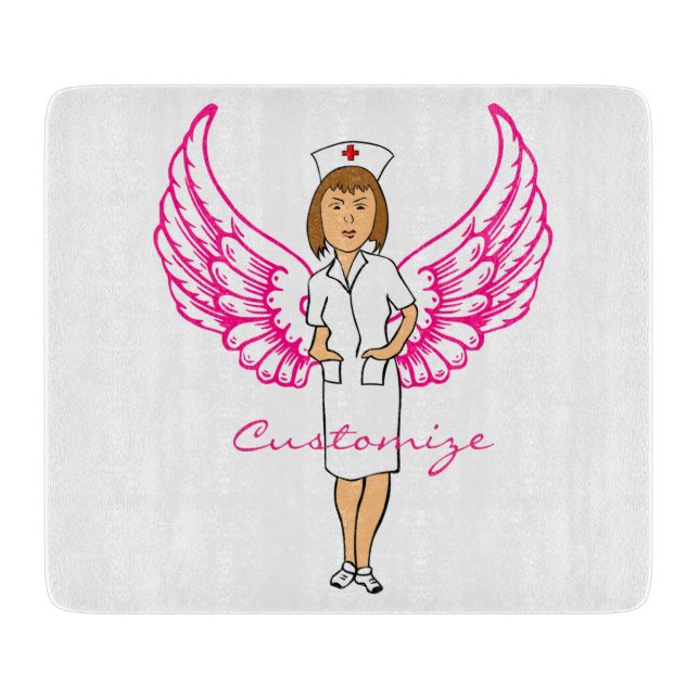 Nurse Angel Wings Thunder_Cove Cutting Board (Front)