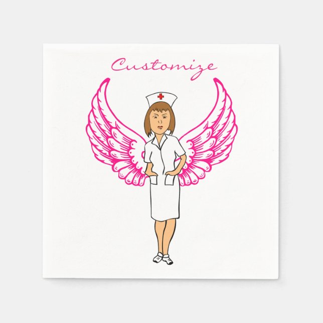 Nurse Angel Wings Thunder_Cove Napkin (Front)