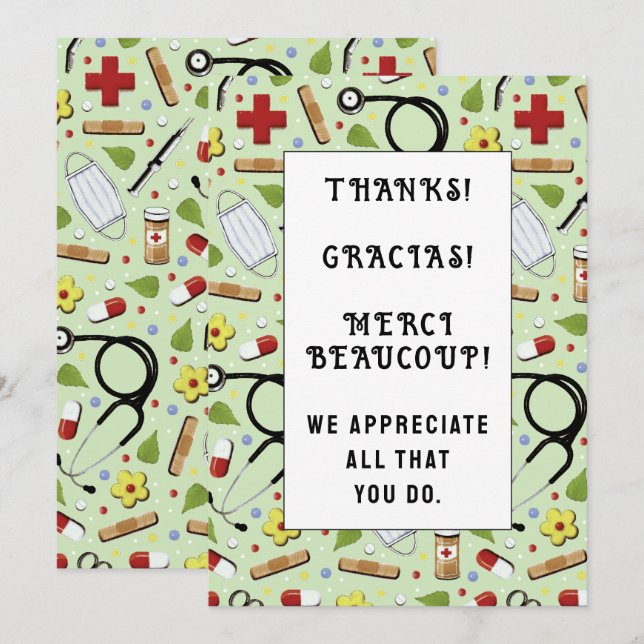 Nurse Appreciation Cards (Front/Back)