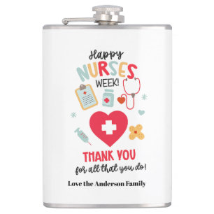 NURSE Appreciation Gift Tag Happy Nurses Week Gift Hip Flask