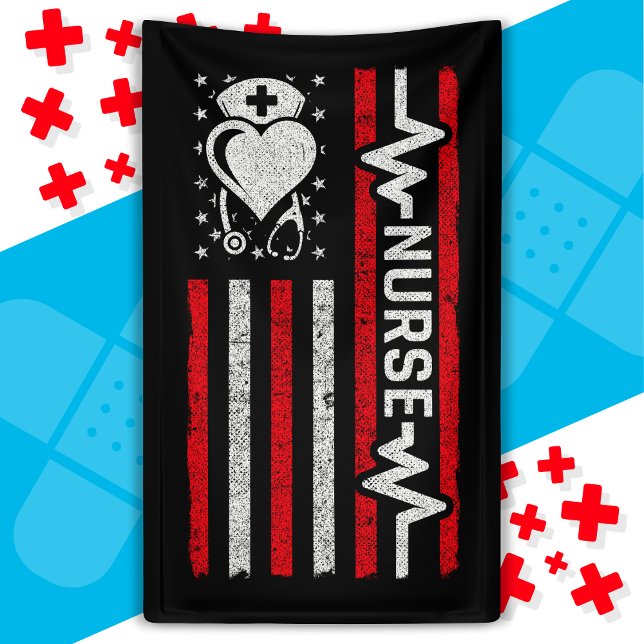 Nurse Appreciation Hero Heart Life American Flag Banner (Creator Uploaded)
