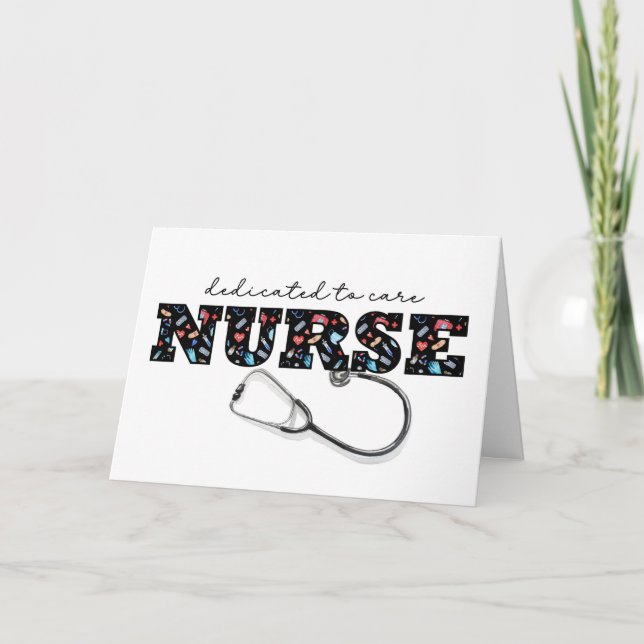 NURSE Appreciation on Nurses Day Black Pattern Card (Front)