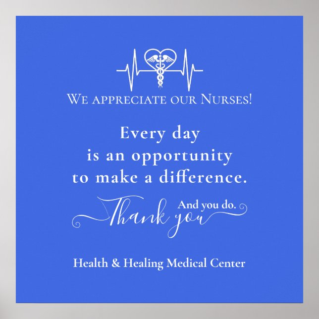 Nurse Appreciation Thank You Personalized Poster (Front)
