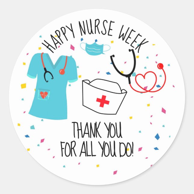 Nurse appreciation week sticker, nurse children cl classic round sticker (Front)
